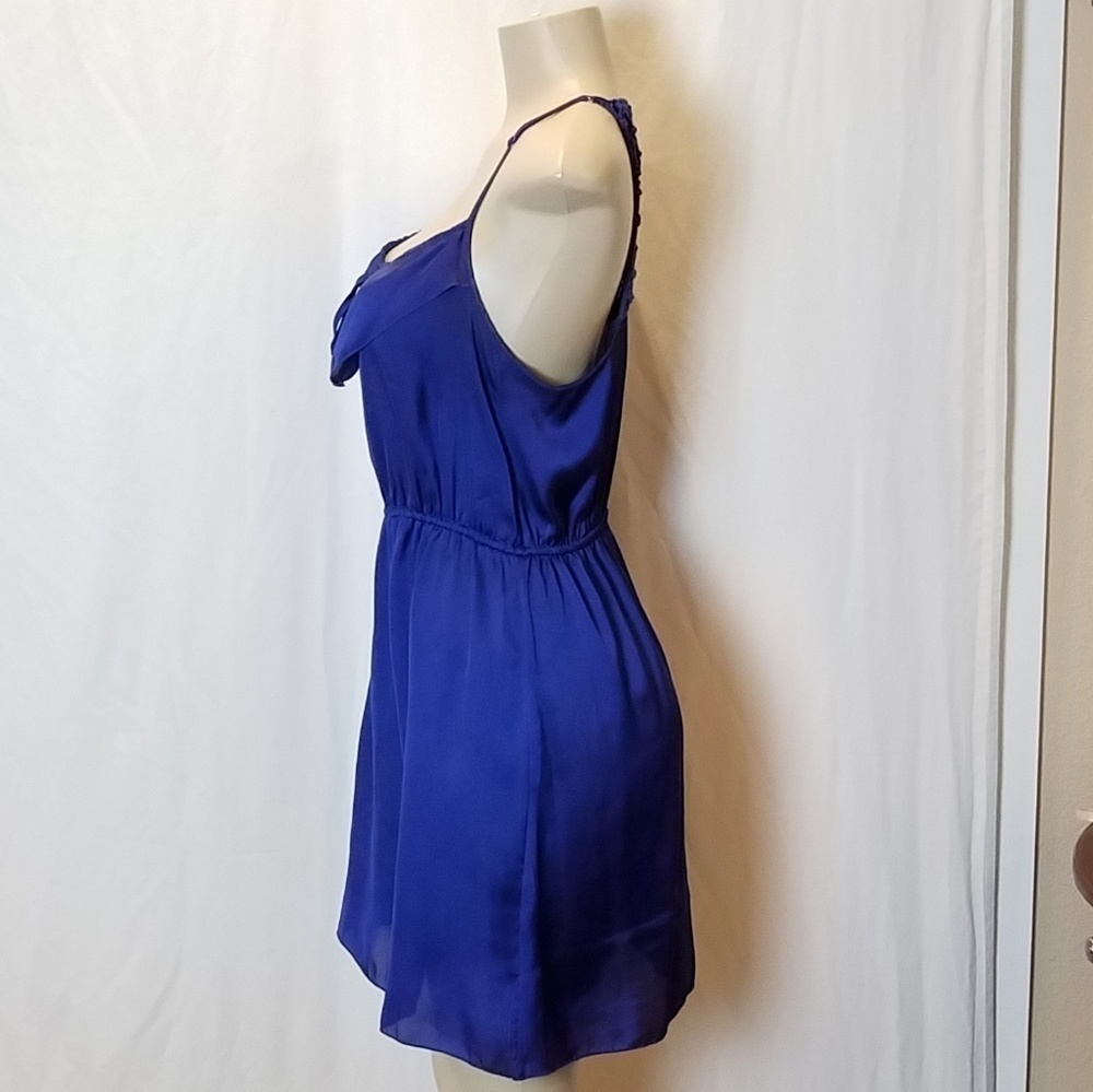Xhileration Royal Blue Satin Mini Dress - Picture 3 of 7